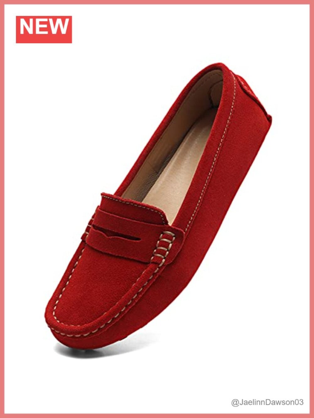 Women's Penny Loafers Slip-On Suede Leather Driving Mocc Comfort Casual Flats